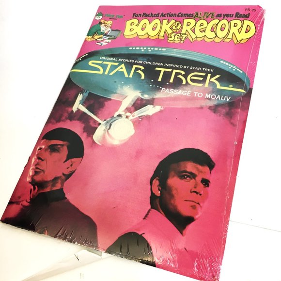 VTG Star Trek Passage to Moauv 1979 Peter Pan Book & Record Set NWT - Picture 3 of 8